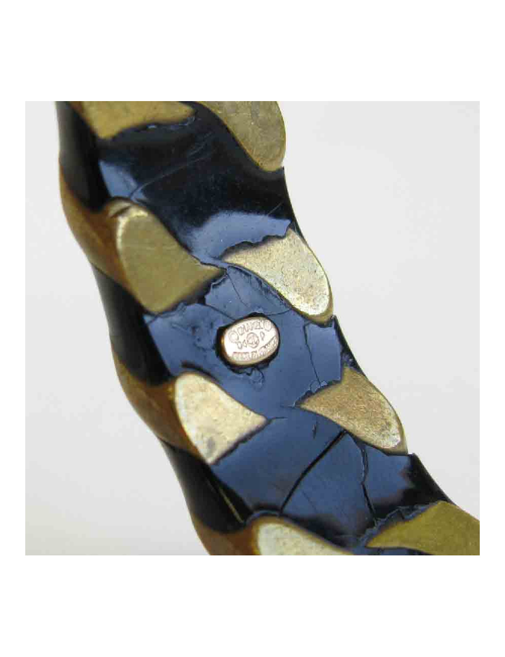 Bracelet CHANEL en métal motif chaine dorée et noire