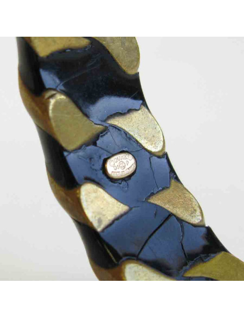 Bracelet CHANEL en métal motif chaine dorée et noire