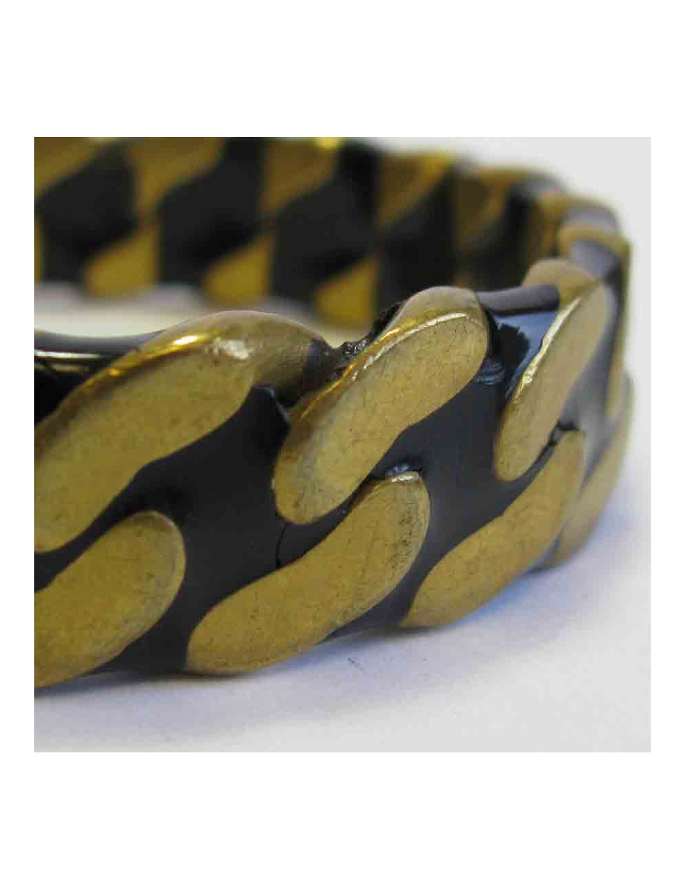 Bracelet CHANEL en métal motif chaine dorée et noire