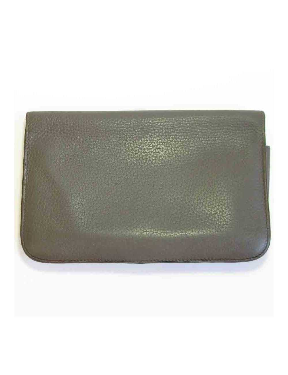 Portefeuille et pochette HERMES Dogon Duo en cuir togo étoupe