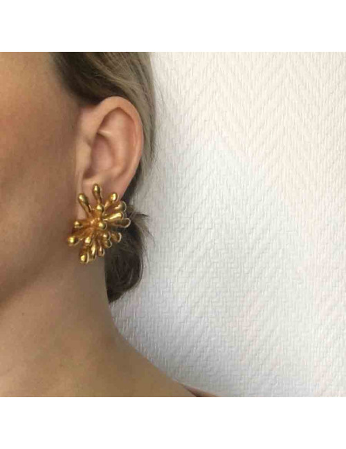 Boucles d'oreille clips CHRISTIAN LACROIX Vintage en métal doré
