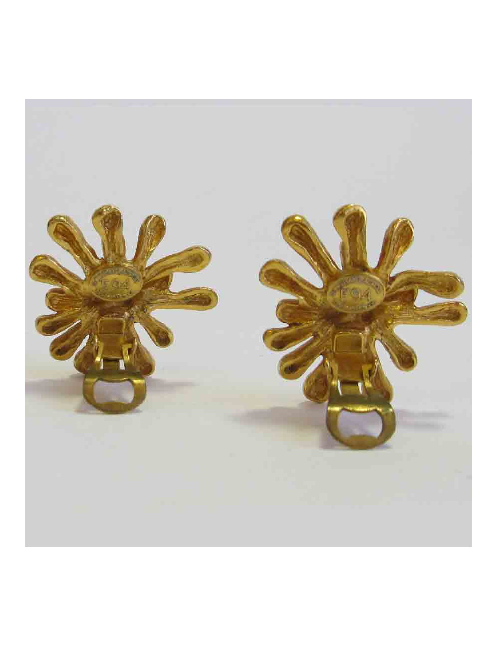 Boucles d'oreille clips CHRISTIAN LACROIX Vintage en métal doré