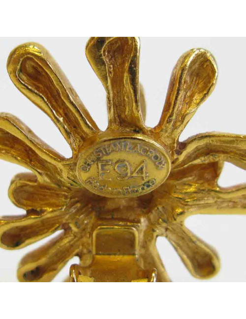 Boucles d'oreille clips CHRISTIAN LACROIX Vintage en métal doré