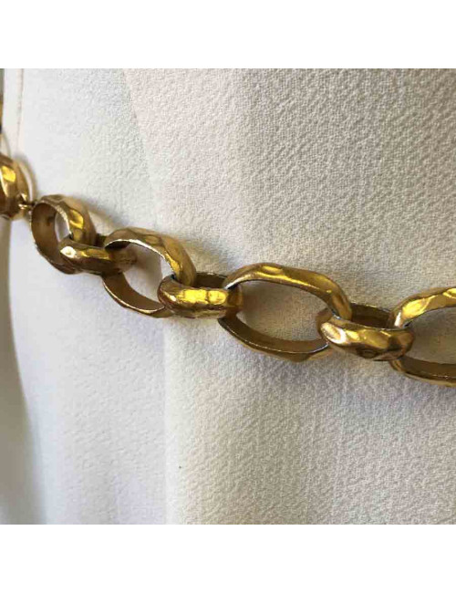 CHANEL vintage chain belt in gilded metal