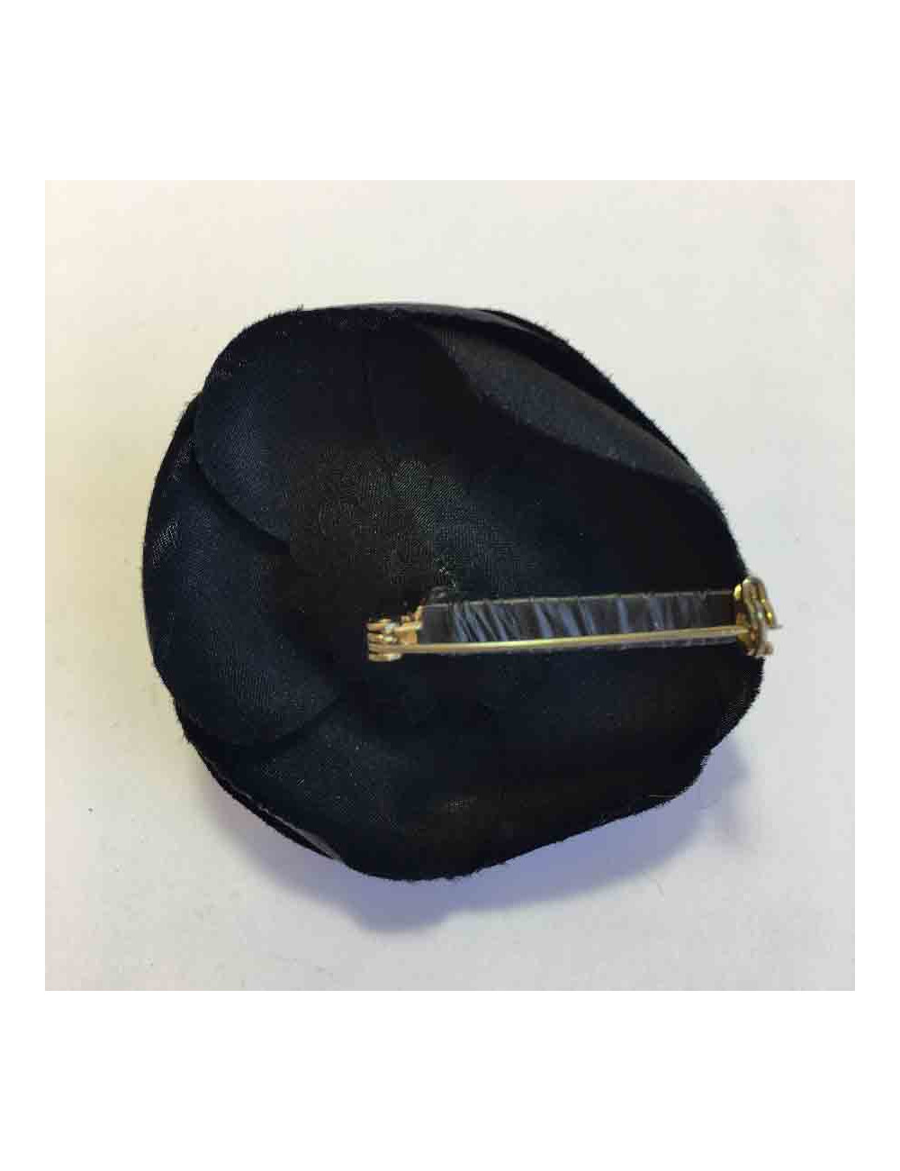 E.S Broche CHANEL camélia noir et brillants 