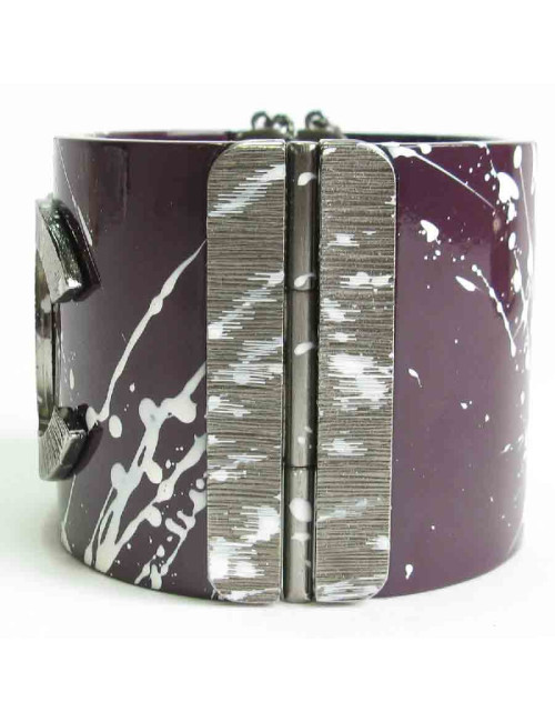 Manchette CHANEL graffitis en résine violette