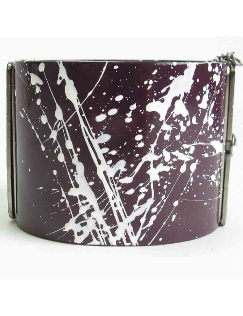 Manchette CHANEL graffitis en résine violette