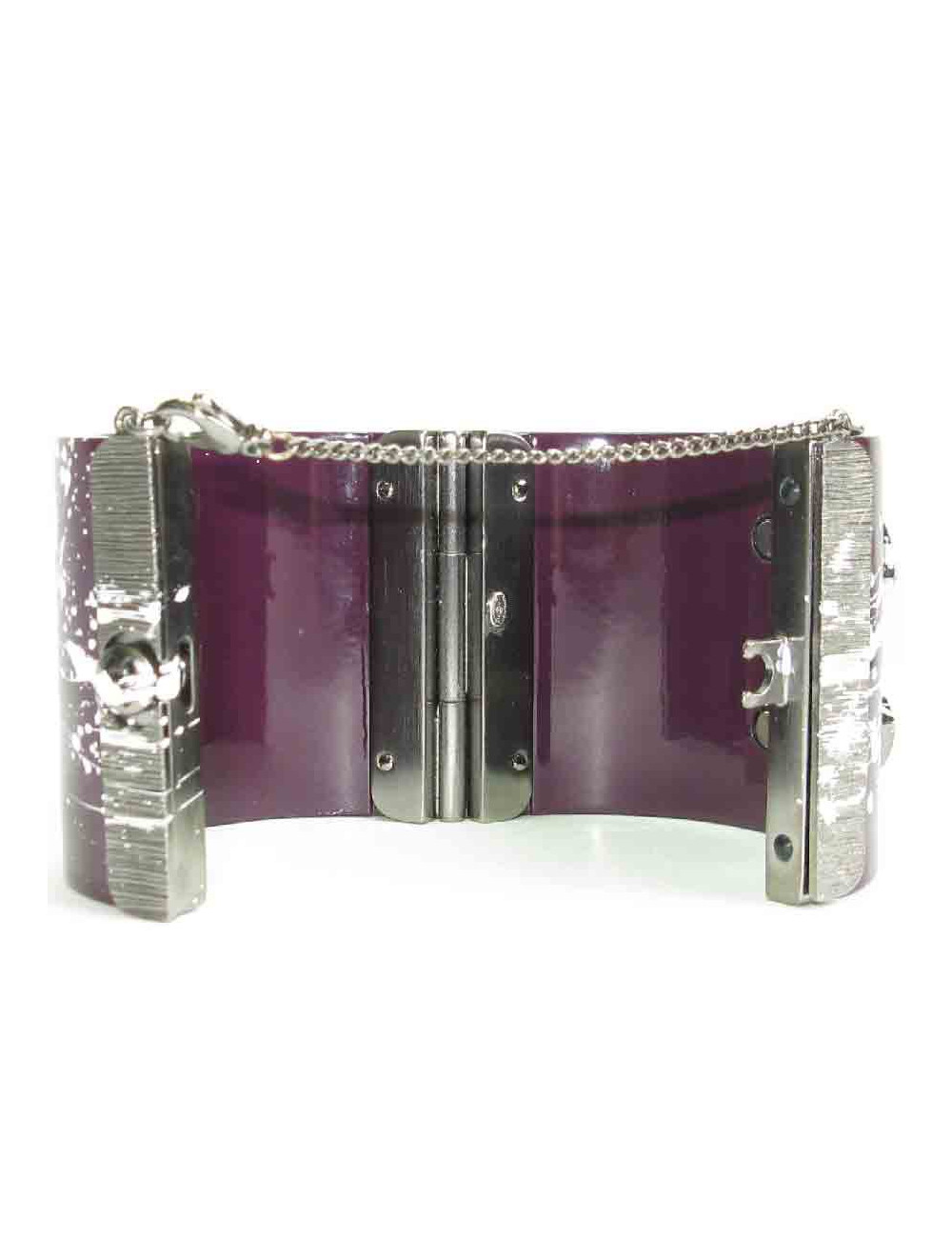 Manchette CHANEL graffitis en résine violette