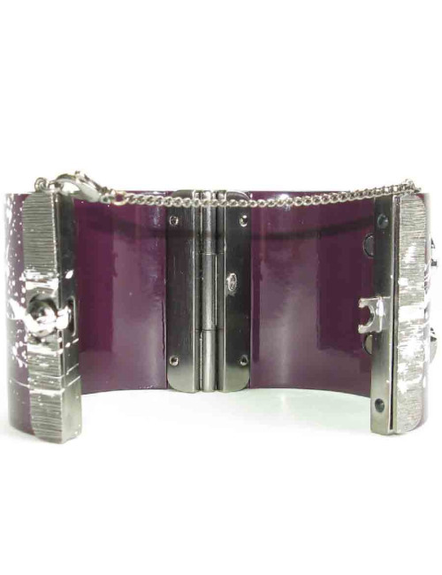 Manchette CHANEL graffitis en résine violette