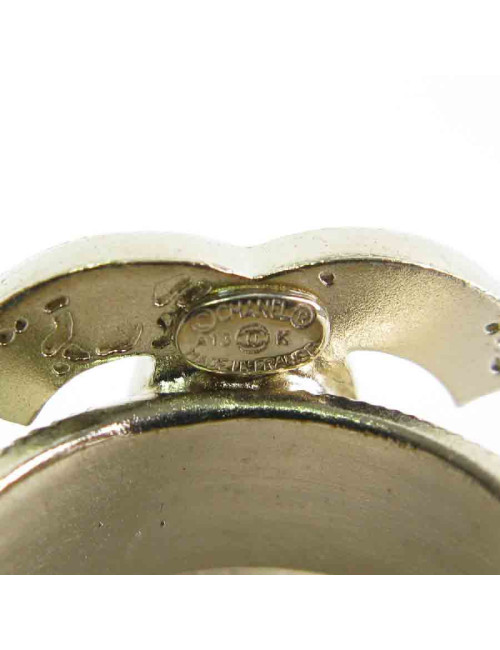 CHANEL 51FR CC world map ring in gilt metal