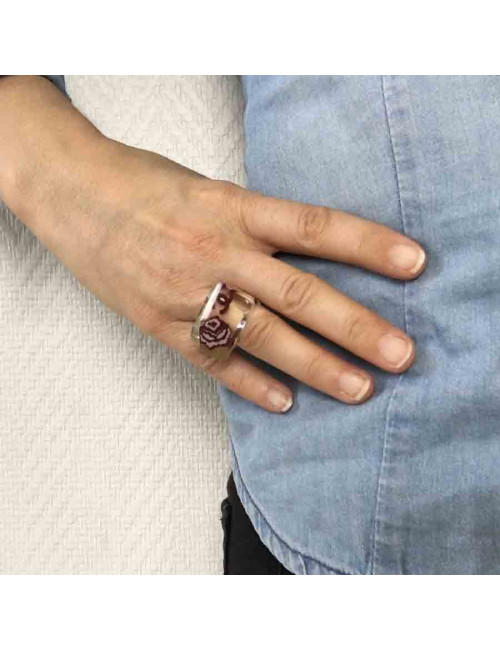 Bague CHANEL T54 en plexi transparent 