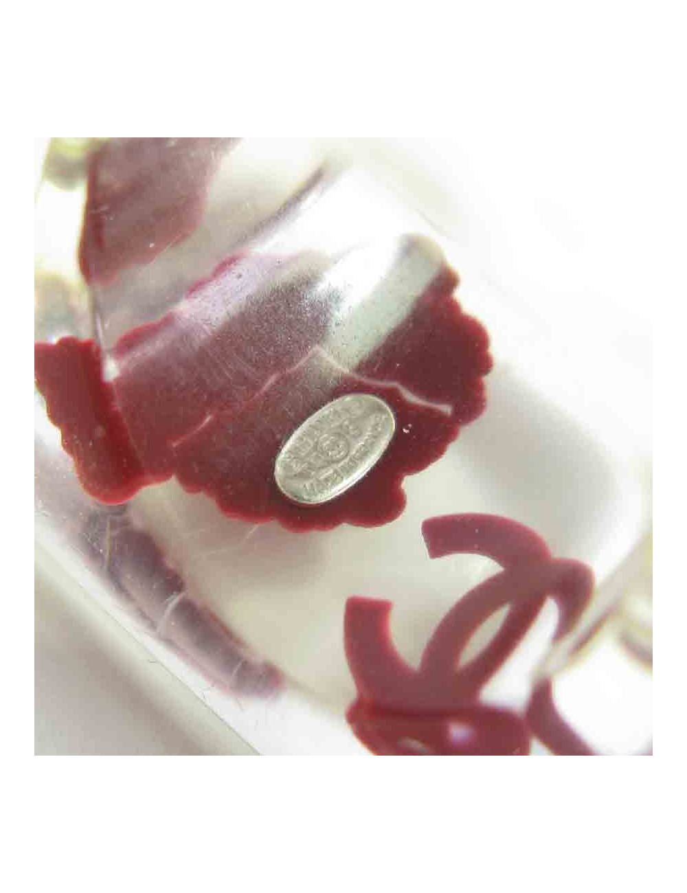 Bague CHANEL T54 en plexi transparent 