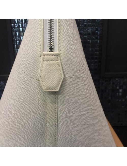 Big bag white epsom leather HERMES bolide