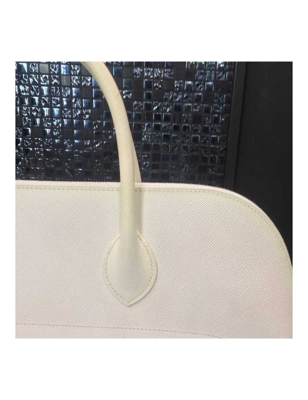 Grand sac Bolide HERMES en cuir epsom blanc 