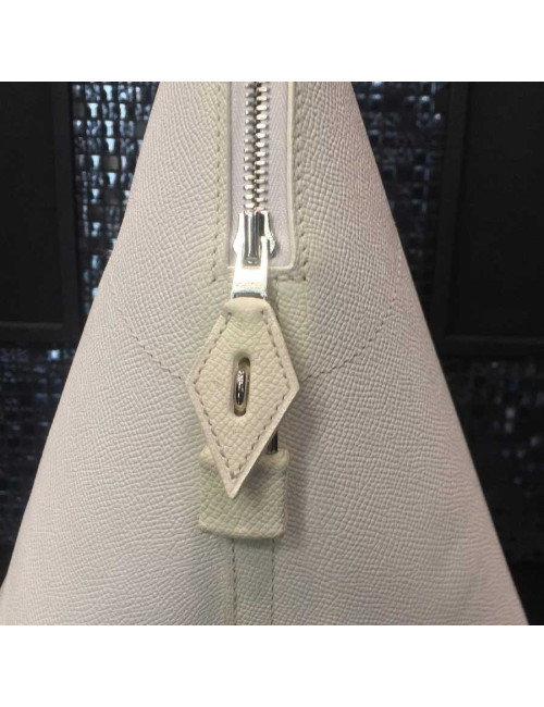Big bag white epsom leather HERMES bolide