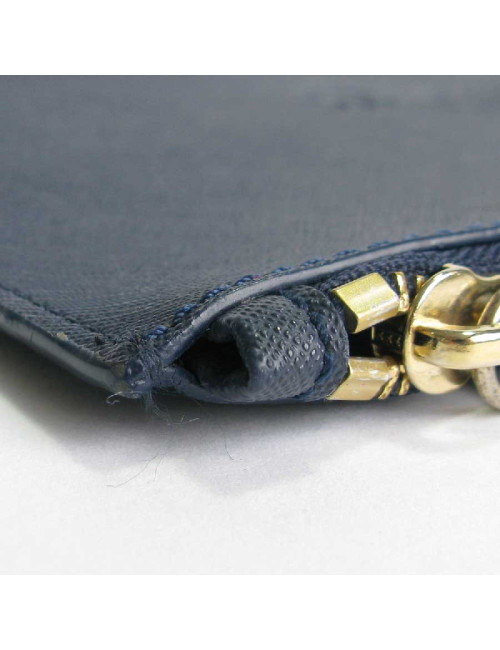 KARL LAGERFELD zipped clutch 'Monster choupette' in dark blue pvc