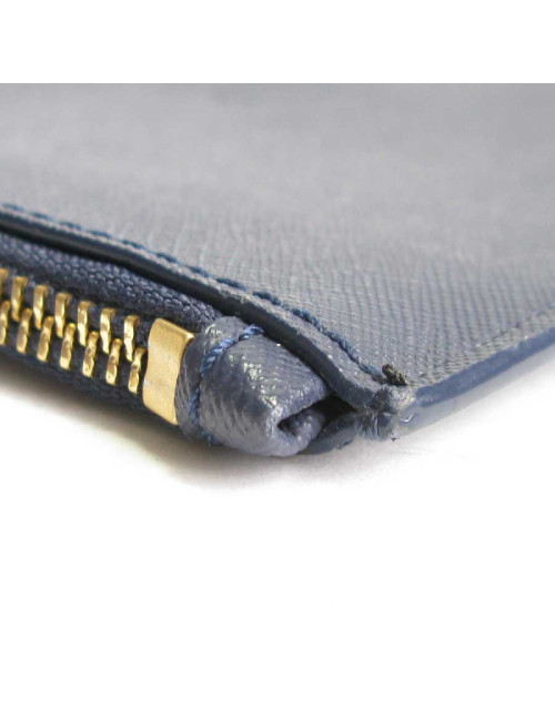 KARL LAGERFELD zipped clutch 'Monster choupette' in dark blue pvc