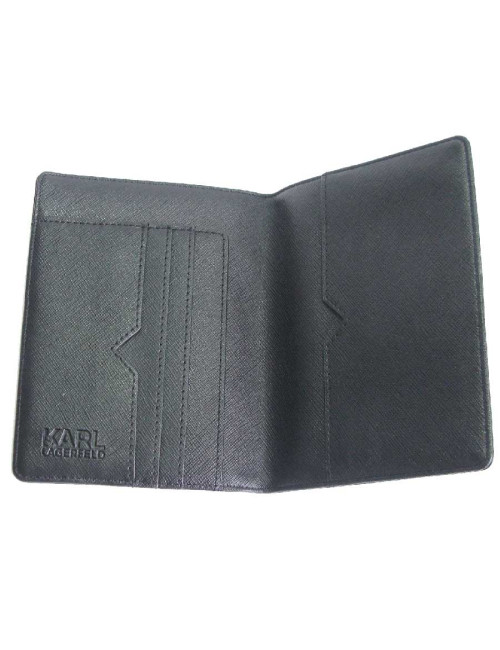 Etui pour passeport KARL LAGERFELD en pvc noir