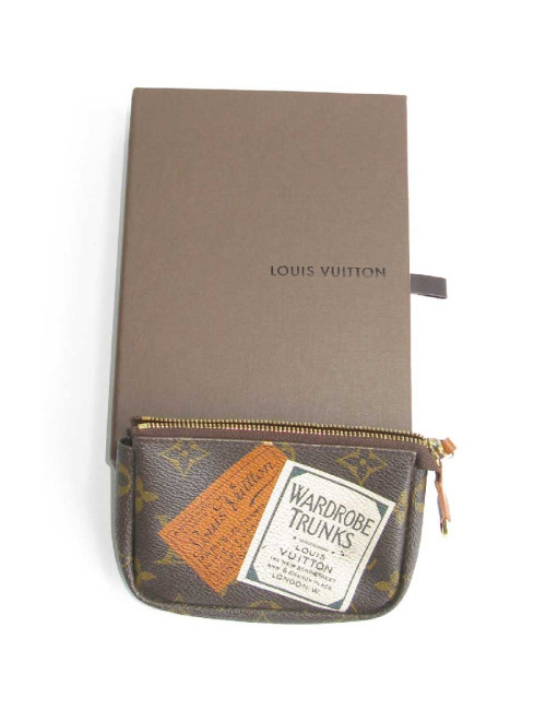 Mini pochette LOUIS VUITTON "Wardrobe Trunks" toile monogram
