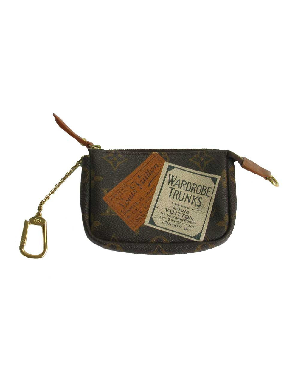Mini pochette LOUIS VUITTON "Wardrobe Trunks" en toile monogram marron