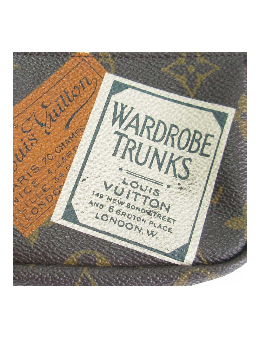 Mini pochette LOUIS VUITTON "Wardrobe Trunks" en toile monogram marron
