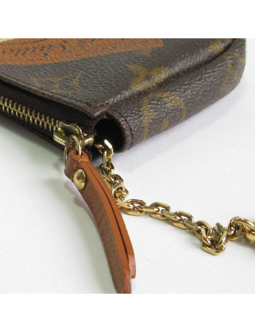 Mini pochette LOUIS VUITTON "Wardrobe Trunks" en toile monogram marron