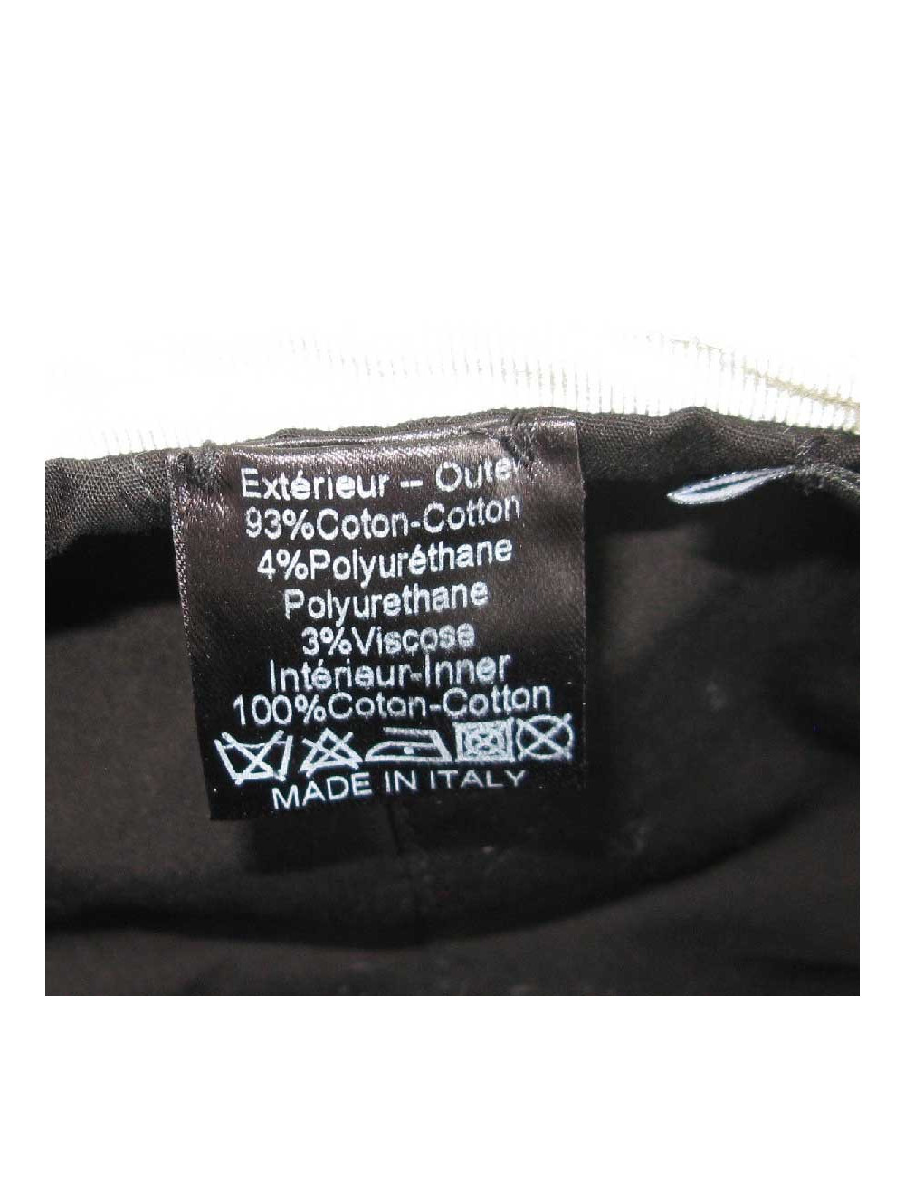 Beret T 58 CHANEL  coton noir et liseret blanc et noeud écru