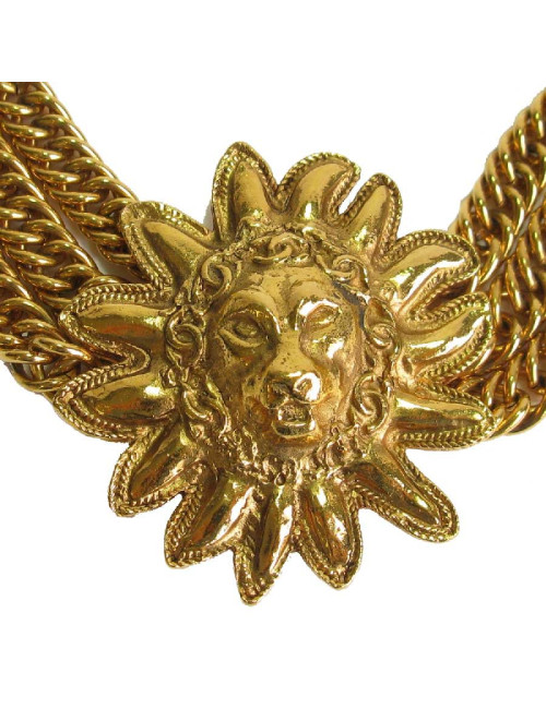 Collier ras de cou CHANEL vintage tête de Lion 
