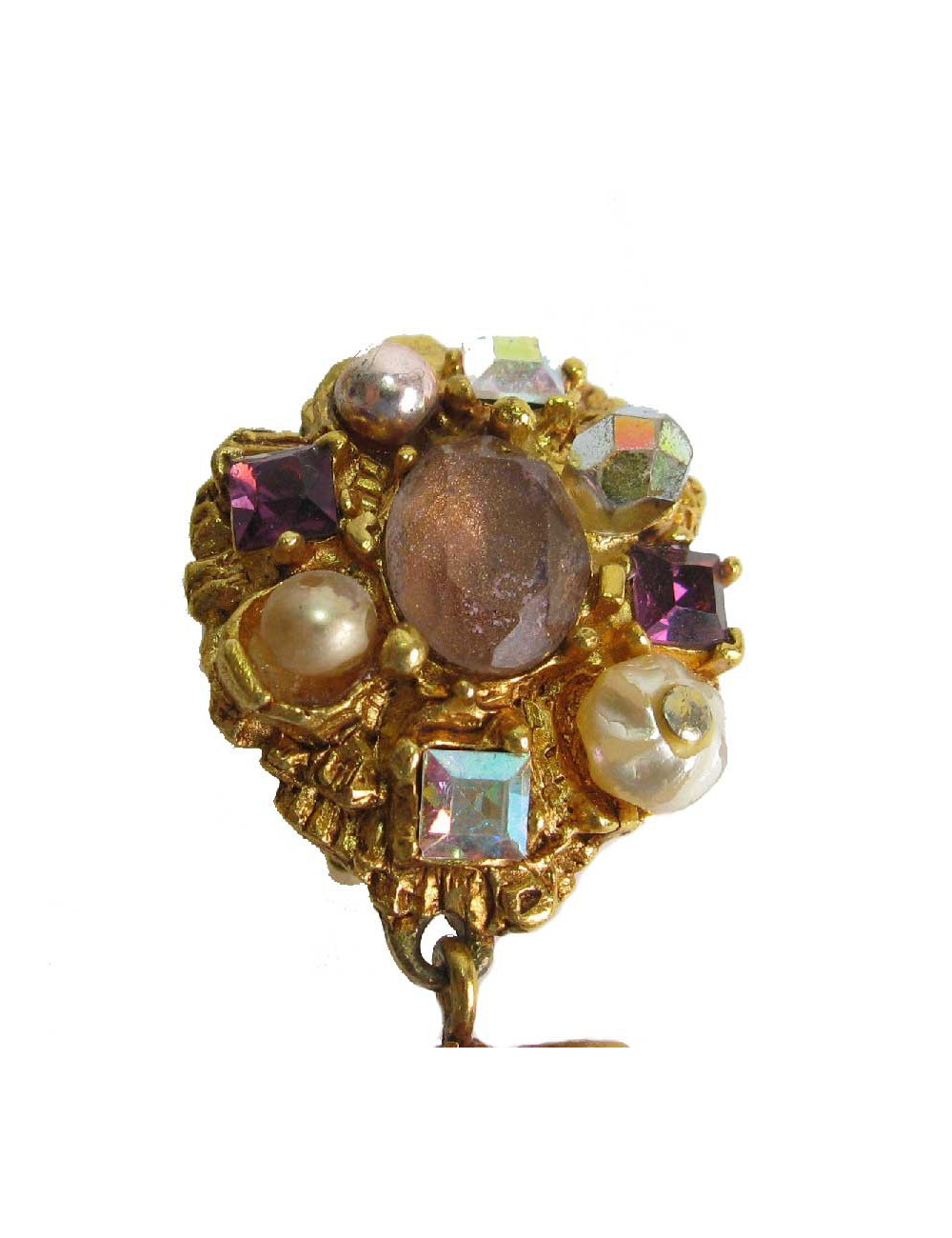 a réparer Boucles d'oreille clips CHRISTIAN LACROIX pendantes