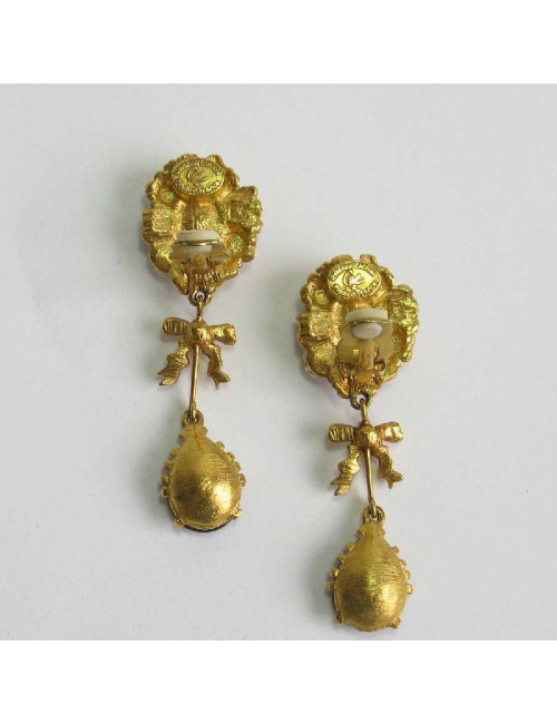 a réparer Boucles d'oreille clips CHRISTIAN LACROIX pendantes