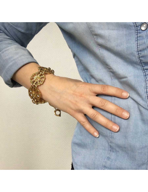 Bracelet YSL YVES SAINT LAURENT Vintage en métal doré
