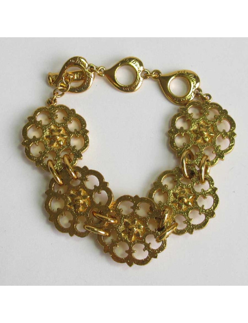 Bracelet YSL YVES SAINT LAURENT Vintage en métal doré
