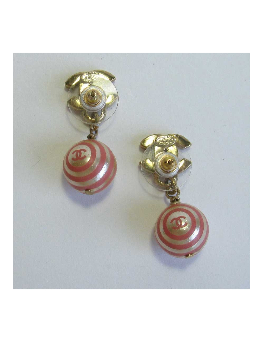 CHANEL stud earrings  CC and pearl