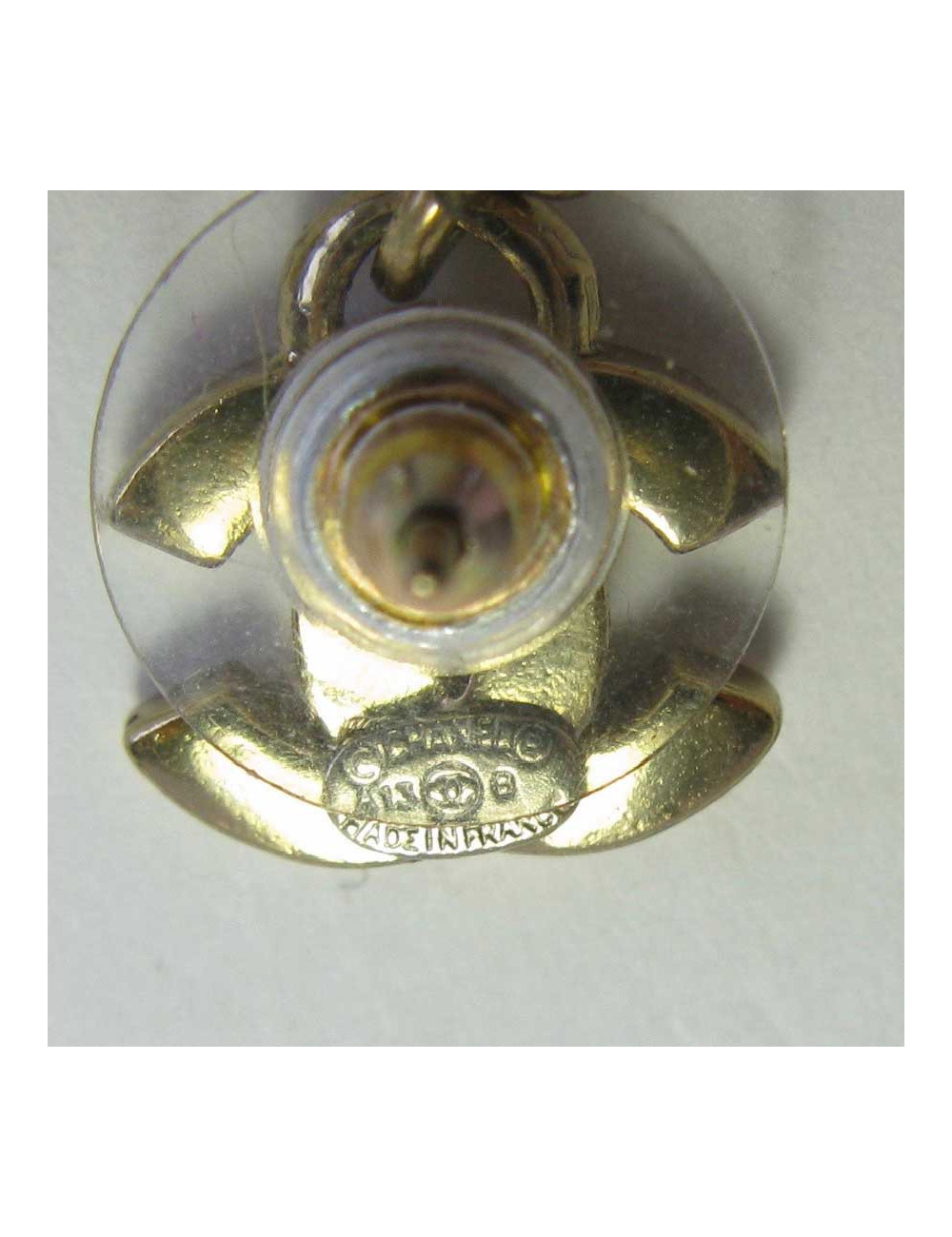 CHANEL stud earrings  CC and pearl