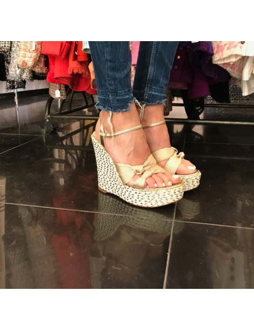 Wedge Sandals SERGIO ROSSI T 38 Golden strings