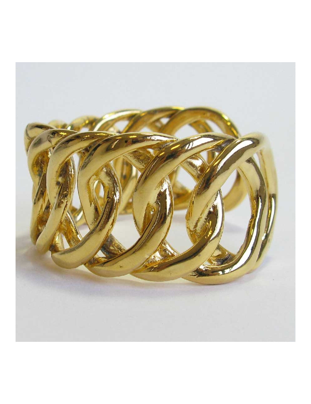 CHANEL vintage cuff bracelet in gilt metal braided chain