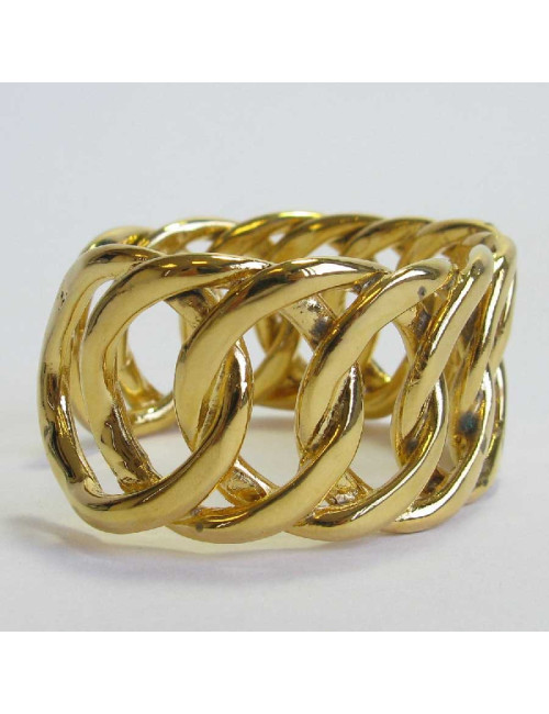 CHANEL vintage cuff bracelet in gilt metal braided chain
