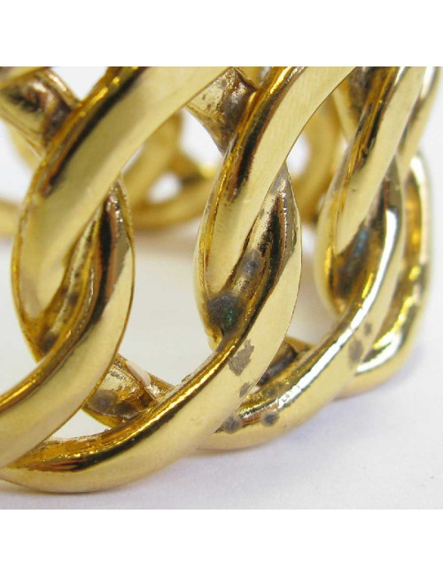 CHANEL vintage cuff bracelet in gilt metal braided chain