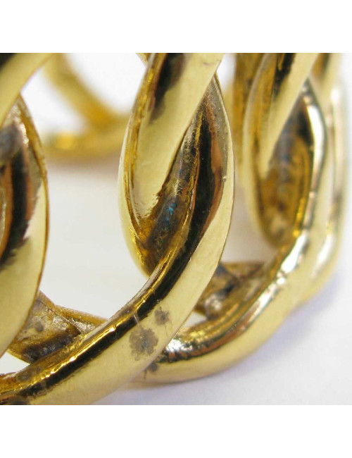CHANEL vintage cuff bracelet in gilt metal braided chain
