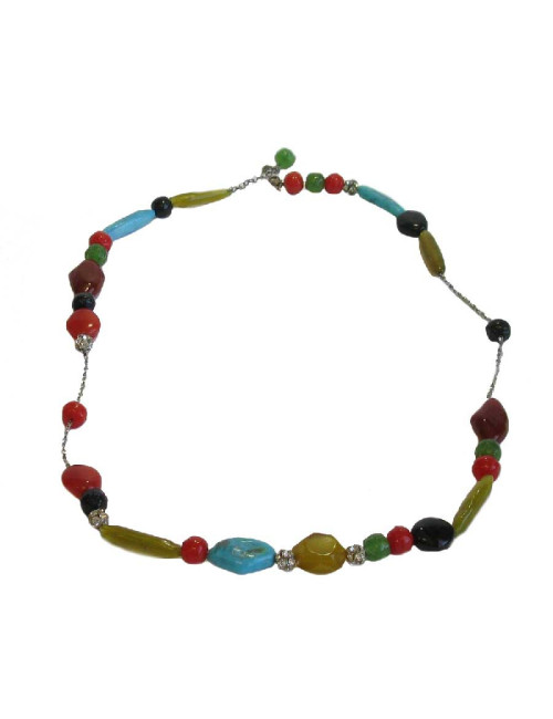 Sautoir CHRISTIAN LACROIX en pierres fantaisies plastiques multicolore