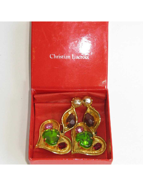 Christian Lacroix heart clip-on earrings 