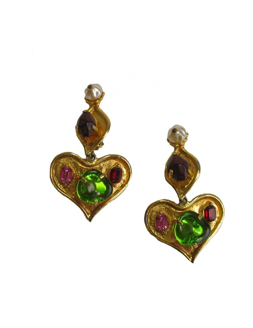 Christian Lacroix heart clip-on earrings 