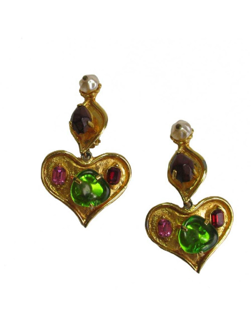 Christian Lacroix heart clip-on earrings 