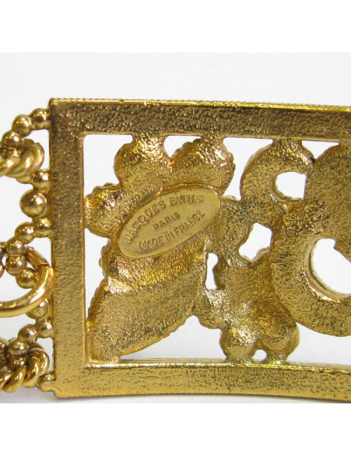 JACQUES FATH choker necklace in gilt metal, black resin and rhinestones