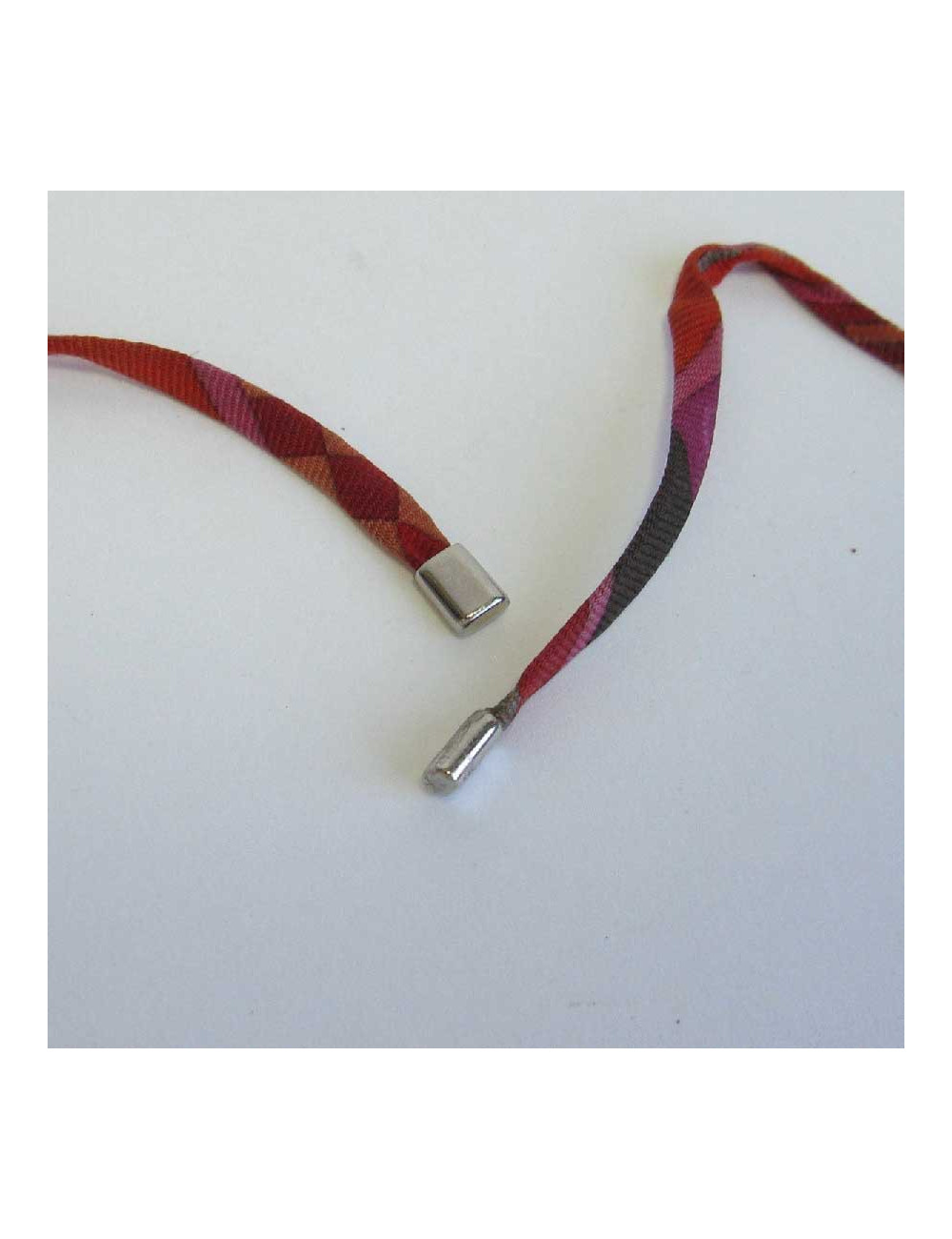 HERMES silk link necklace and silver metal horse head pendant