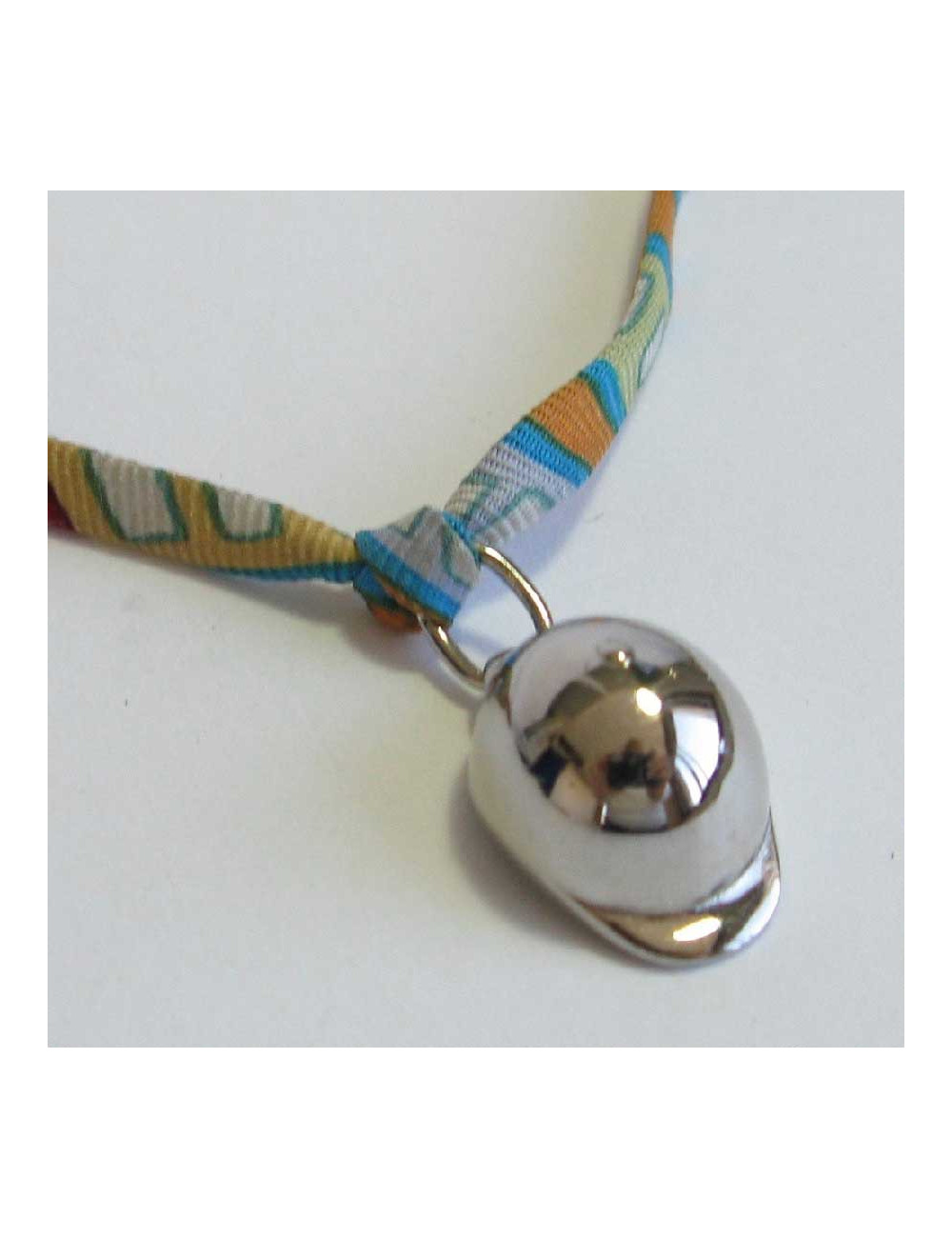 E.S Collier-bracelet "Bombe" HERMES lien en soie multicolore