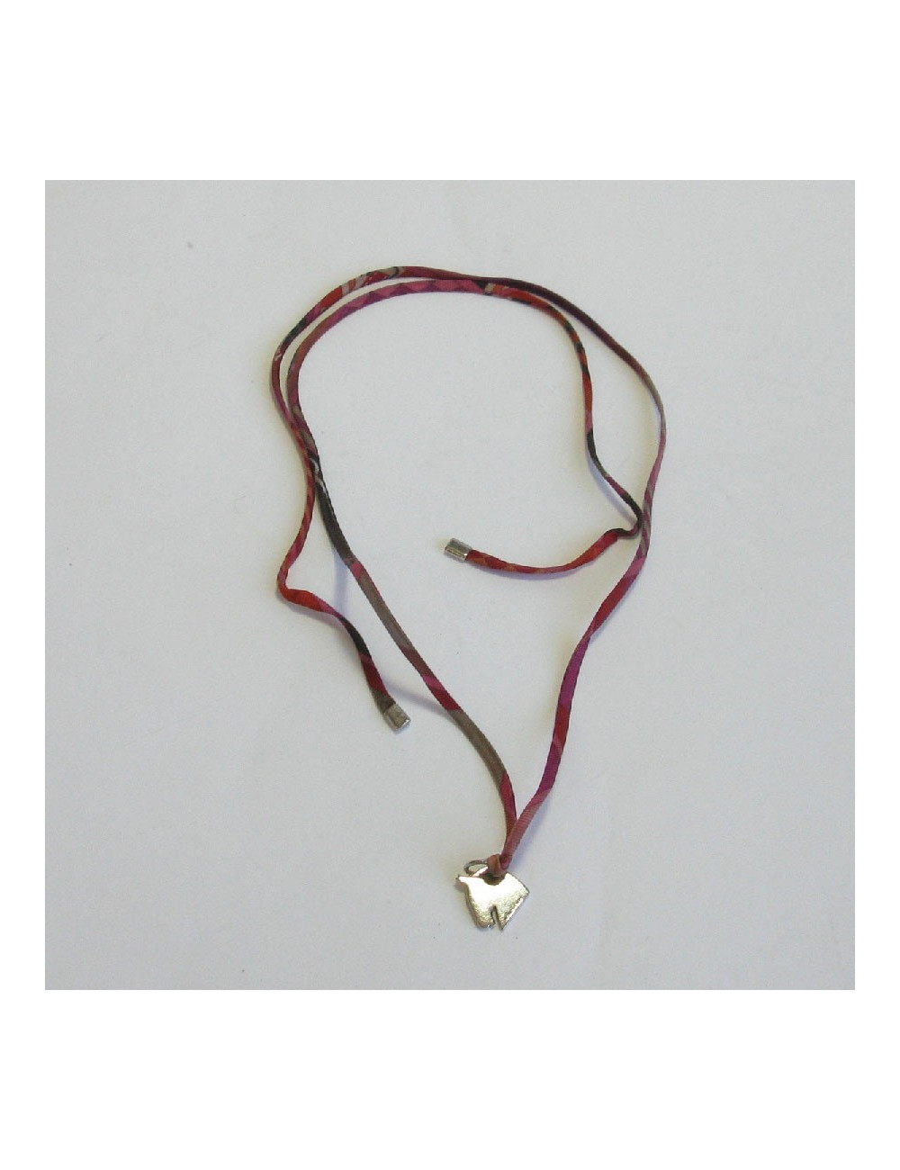 E.S Collier-bracelet "Tête de cheval" HERMES lien en soie multicolore