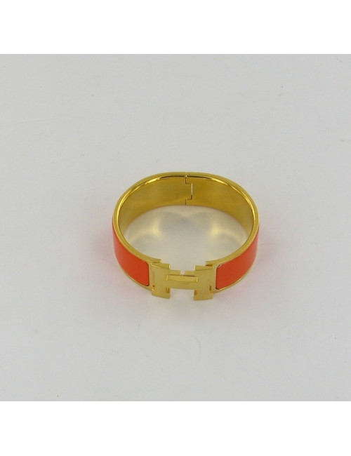 bracelet H  HERMES émail orange