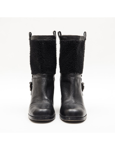 Mi-bottes T 38 CELINE Bi-matière noir 2