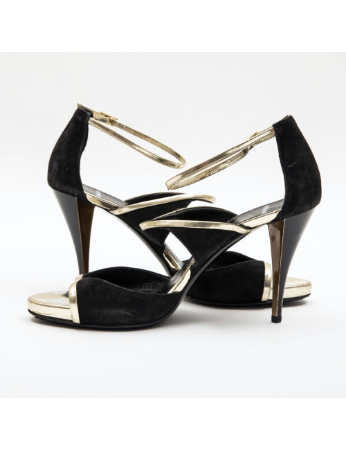 Sandales hautes T 39 PIERRE HARDY noir et doré